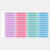 Weiße Hufeisen mit Sternen Lila rosa blau Etiketten (Blatt)