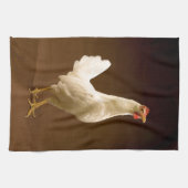 Weiße Huhn-Hahn-Henne Handtuch (Horizontal)