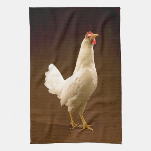 Weiße Huhn-Hahn-Henne Handtuch (Vertikal)