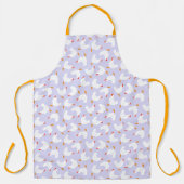 Weiße Hühner auf Lila Schürze (Vorderseite)