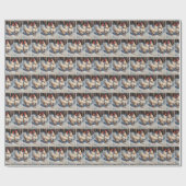 Weiße Hühner im Schnee Geschenkpapier (Flach)