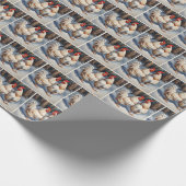 Weiße Hühner im Schnee Geschenkpapier (Ecke)