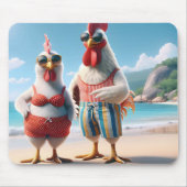 Weiße Hühner in Badeanzügen Mousepad (Vorne)