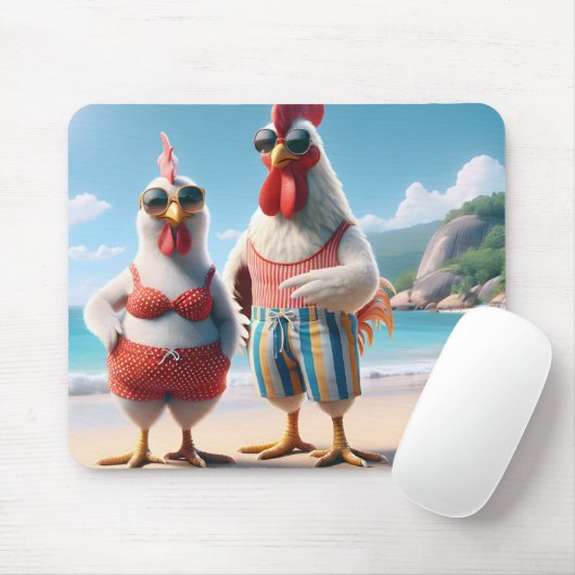 Weiße Hühner tragen Swimsumpfe Mousepad (Mit Mouse)
