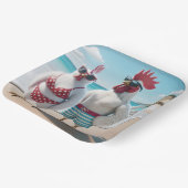 Weiße Hühner tragen Swimsumpfe Pappteller (Gewinkelt)