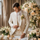 Weiße Hummingvogel Formal floral Necktie Krawatte