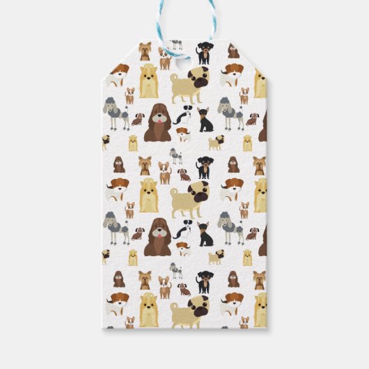 Weiße Hunde Geschenkanhänger (Vorderseite)