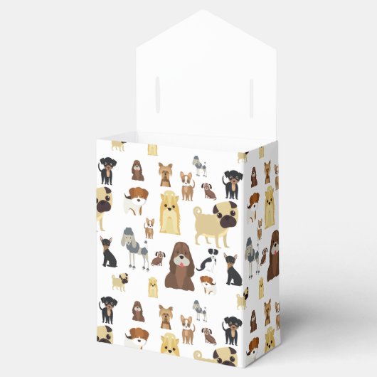 Weiße Hunde Geschenkschachtel (Geöffnet)