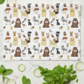 Weiße Hunde Geschirrtuch (Gefaltet)