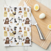 Weiße Hunde Geschirrtuch (Viertel Falte)