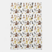 Weiße Hunde Geschirrtuch (Vertikal)