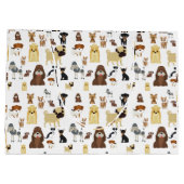 Weiße Hunde Große Geschenktüte (Rückseite)