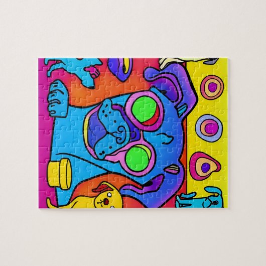 Weiße Hunde Puzzle (Horizontal)