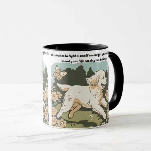 Weiße Hunde Tasse (VorderseiteRechts)
