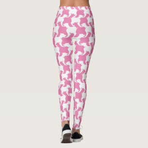 Weiße Hunde und Hahnentrittmuster auswählen Leggin Leggings