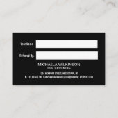 Weiße Hundekuh auf schwarzem Pet Grooming Service Empfehlungskarte (Rückseite)