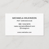 Weiße Hundekuh auf schwarzem Pet Grooming Service Terminkarte (Rückseite)