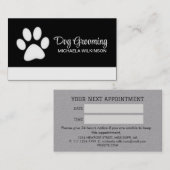 Weiße Hundekuh auf schwarzem Pet Grooming Service Terminkarte (Vorne/Hinten)
