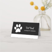 Weiße Hundekuh auf schwarzem Pet Grooming Service Treuekarte (Vorderseite)