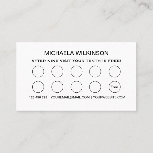 Weiße Hundekuh auf schwarzem Pet Grooming Service Treuekarte (Rückseite)