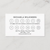 Weiße Hundekuh auf schwarzem Pet Grooming Service Treuekarte (Rückseite)