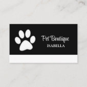 Weiße Hundekuh auf schwarzem Pet Grooming Service Treuekarte (Vorderseite)