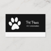 Weiße Hundekuh auf schwarzem Pet Grooming Service Treuekarte (Vorderseite)
