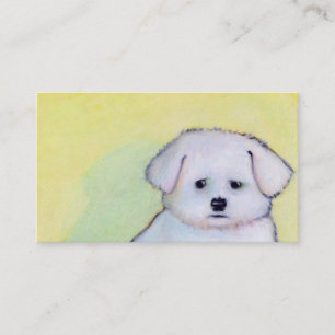 Weiße Hundekunst, die niedlichen kleinen besorgte Visitenkarte