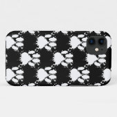 Weiße Hundeschlittenmuster mit farbigem Spritzer Case-Mate iPhone Hülle (Rückseite (Horizontal))