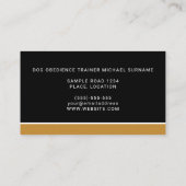 Weiße Hündin auf Schwarz & Ochre Dog Obedience Tra Visitenkarte (Rückseite)