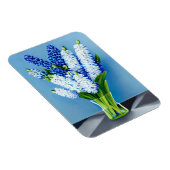 Weiße Hyazinthen in einer Glasvase auf blau Magnet (Rechte Seite)