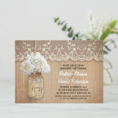 Weiße Hydrangea-Anhängerin Einladung (Stehend Vorderseite)