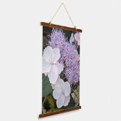 Weiße Hydrangea Aspera Blume Floral Wandteppich Mit Holzrahmen (Gewinkelt)