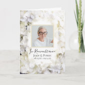 Weiße Hydrangea-Blume Beerdigungsdienst geklappt Programm (Vorderseite)