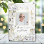 Weiße Hydrangea-Blume Beerdigungsdienst geklappt Programm