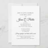 Weiße Hydrangea-Blume Leben Beerdigung Party Einladung (Rückseite)