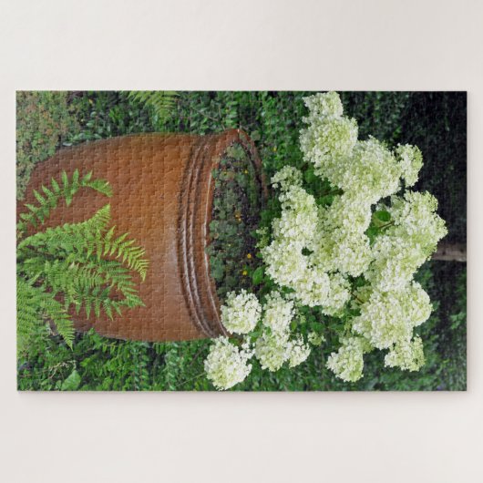 Weiße Hydrangea-Blume Puzzle (Horizontal)