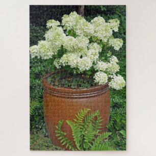 Weiße Hydrangea-Blume Puzzle