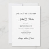 Weiße Hydrangea-Blumenfeier zur Beerdigung des Leb Einladung (Rückseite)