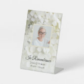 Weiße Hydrangea-Blumenfeier zur Beerdigung des Leb Sockelschild (Vorderseite)