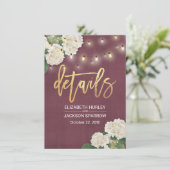 Weiße Hydrangea Blumenzwiebeln Informationen Begleitkarte (Stehend Vorderseite)