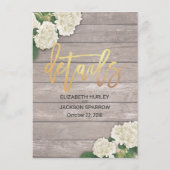 Weiße Hydrangea Blumenzwiebeln Informationen Begleitkarte (Rückseite)