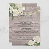 Weiße Hydrangea Blumenzwiebeln Informationen Begleitkarte (Vorne/Hinten)