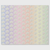 Weiße Hydrangea-Blüten auf Regenbogen Geschenkpapier (Flach)