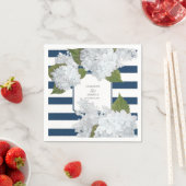 Weiße Hydrangea-Flora der Nautischen Marine Serviette (Beispiel)