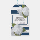 Weiße Hydrangea Floral Moderne Elegante Marine ges Geschenkanhänger (Rückseite)