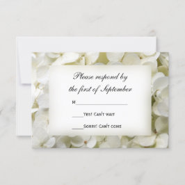Weiße Hydrangea Floral Wedding RSVP Card Karte