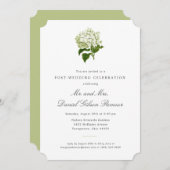 Weiße Hydrangea Großjahrfeier nach Hochzeit Einladung (Vorne/Hinten)