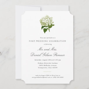 Weiße Hydrangea Großjahrfeier nach Hochzeit Einladung