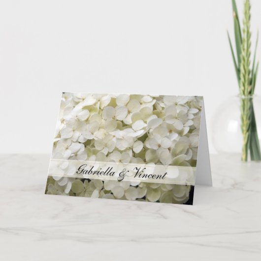 Weiße Hydrangea-Hochzeit Einladung (Vorderseite)